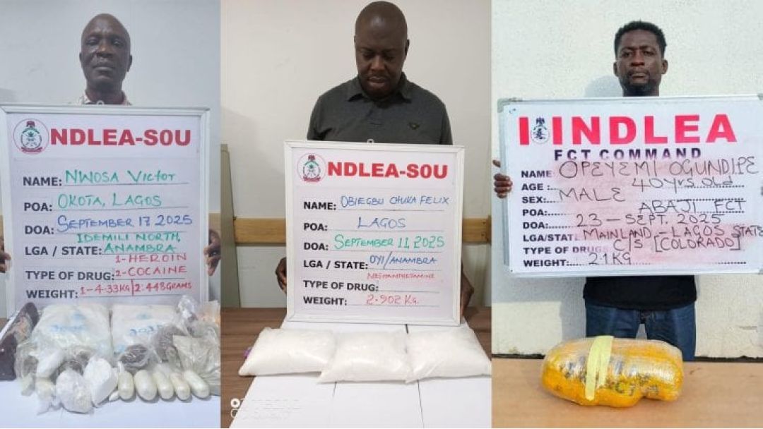 NDLEA Arrests Two Drug Kingpins in Lagos, Seizes Cocaine, Heroin
