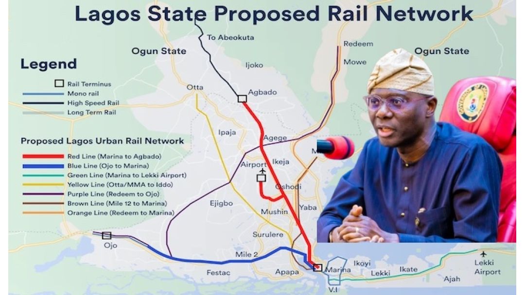 Èkó Máa Bẹ̀rẹ̀ Sí Í Kọ́ Línì Ẹ̀rọ Òfuurufú (Rail) Tí Ó Tó Dọ́là Bílíọ̀nù Mẹ́ta Tó Máa Ṣọ̀kan Marina Sí Lekki Ní Oṣù Kejìlá.
