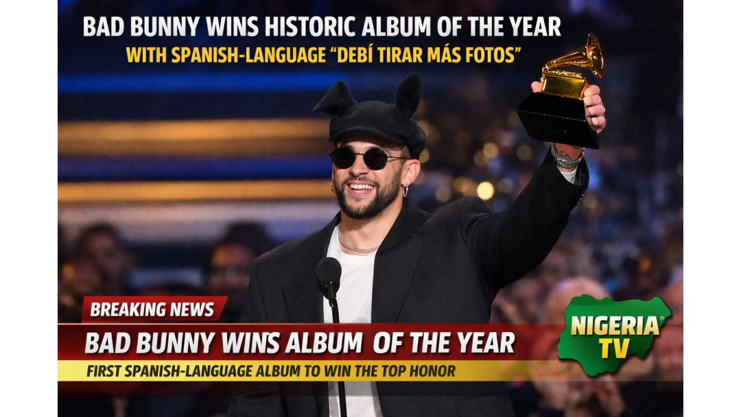 Featured image: Grammys: Bad Bunny Wins Historic Album Of The Year With Spanish-Language ‘Debí Tirar Más Fotos