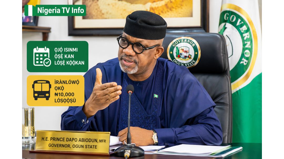 Abiodun Approves Weekly Day Off, ₦10,000 Transport Allowance for Ogun Workers