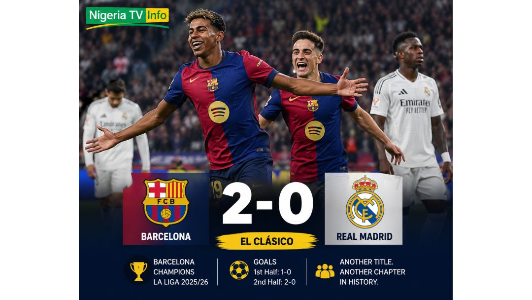 Barcelona meriri Real Madrid 2-0 na El Clásico, jidekwara aha La Liga